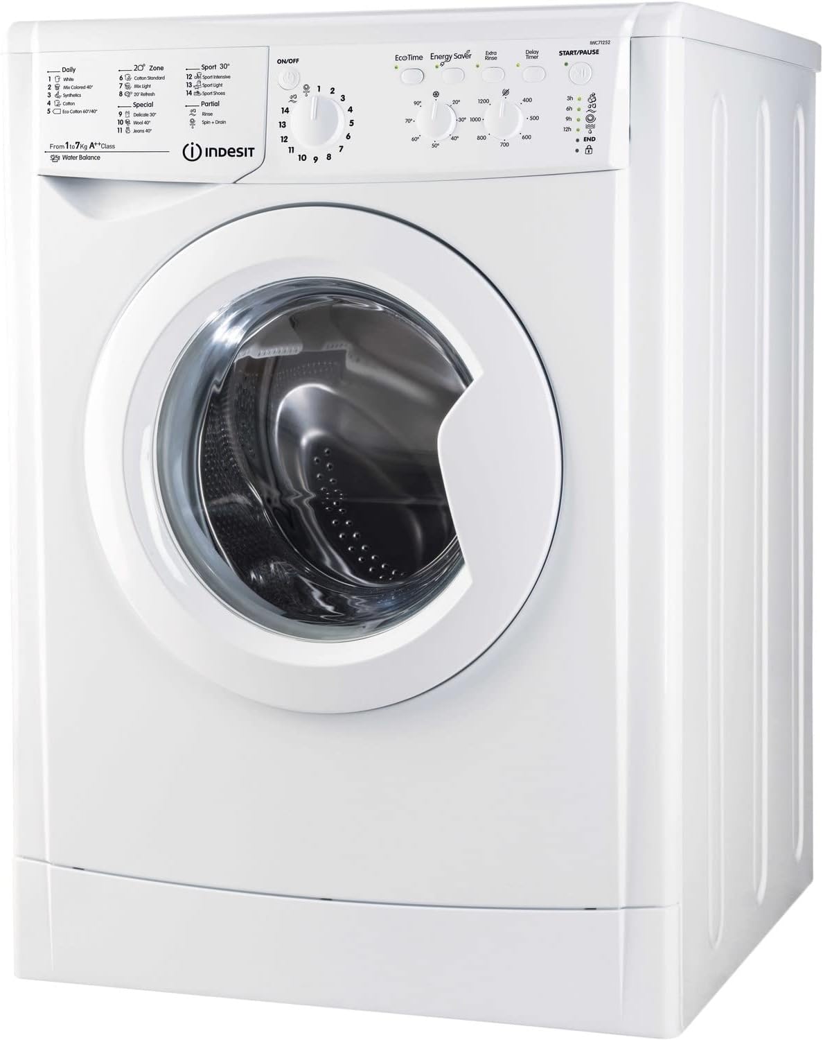 EcoTime 7kg 1200rpm Freestanding Washing Machine - White.