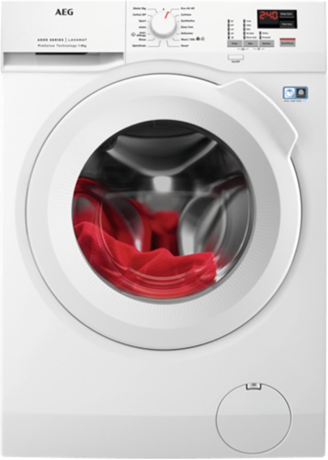 L6FBK841B 6000 ProSense 8kg Washing Machine - White.