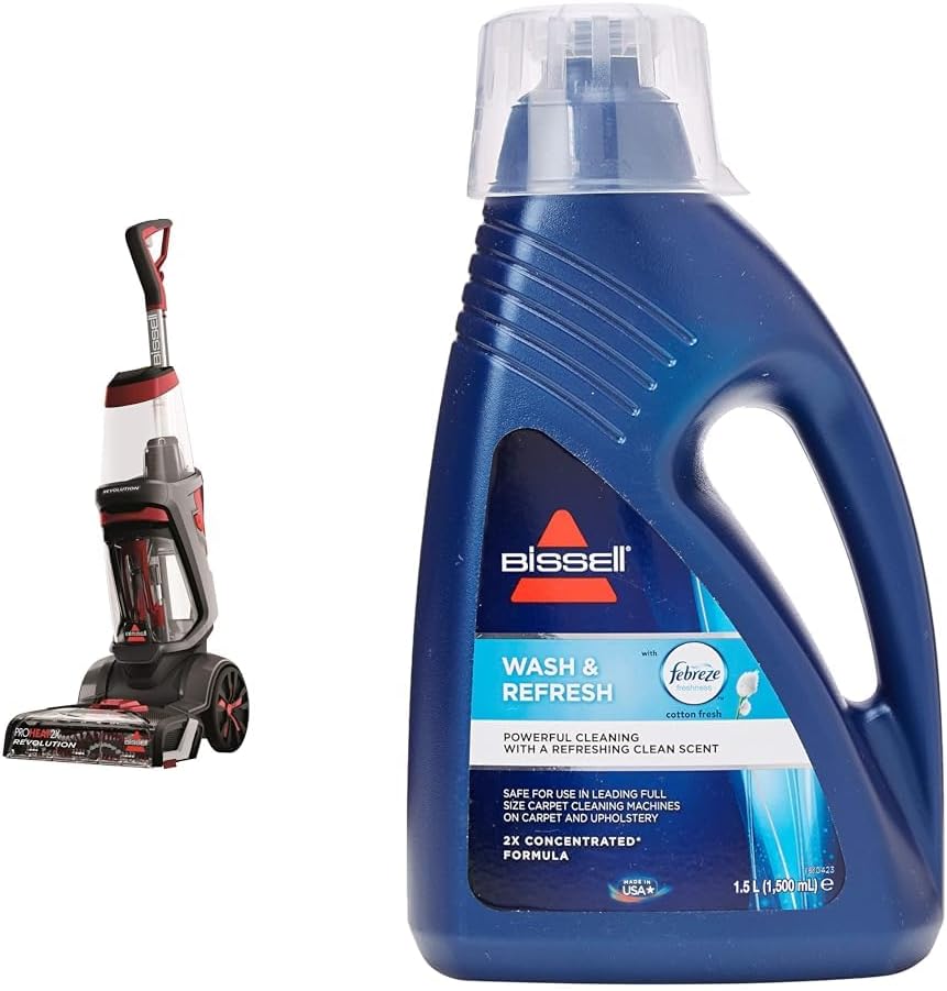 BISSELL ProHeat 2X Revolution Carpet Cleaner | Outcleans the Leading Rental with HeatWave Technology | Carpets Dry in 30 Minutes | 18583 | 3.7L, Red/Black, 4T.