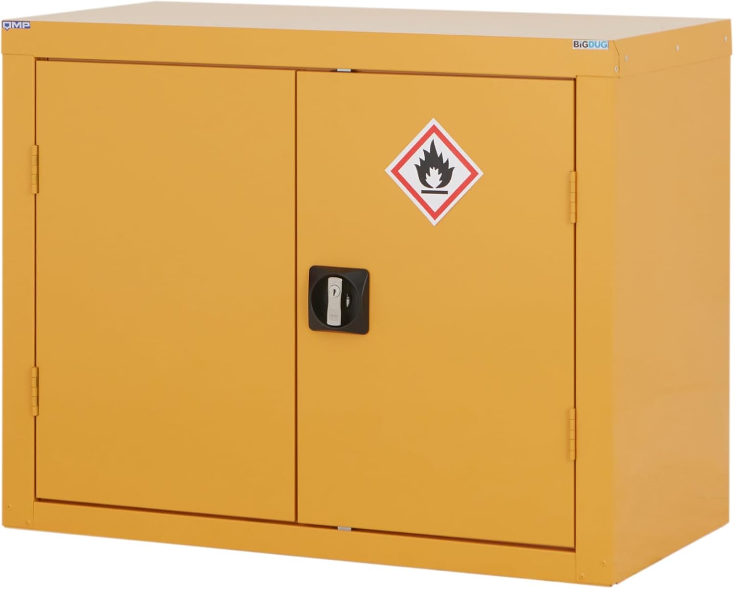 BiGDUG Hazardous Substance Storage Cabinet - Metal COSHH Cupboard, HSE Safety Cabinet - 1 Shelf 1016h x 915w x 460d mm.