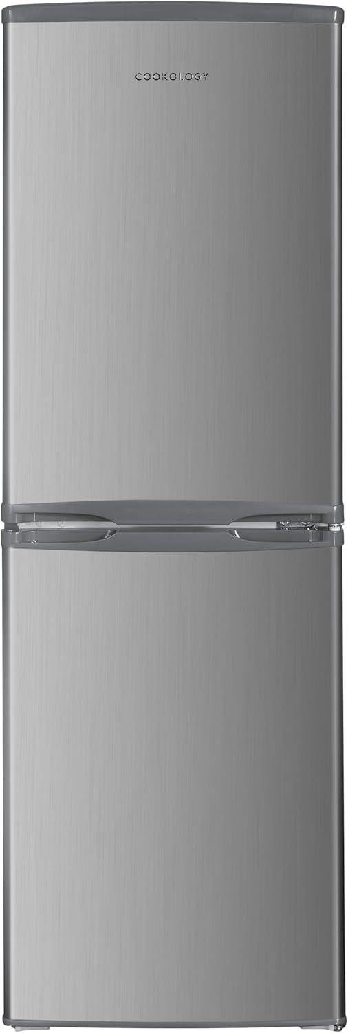 Cookology CFF1425050 Static 142 Litre Freestanding 50/50 Fridge Freezer, Adjustable Temperature Control and Legs, Reversible Doors, Efficient LED Light, 4 Star Freezer Rating - in White.