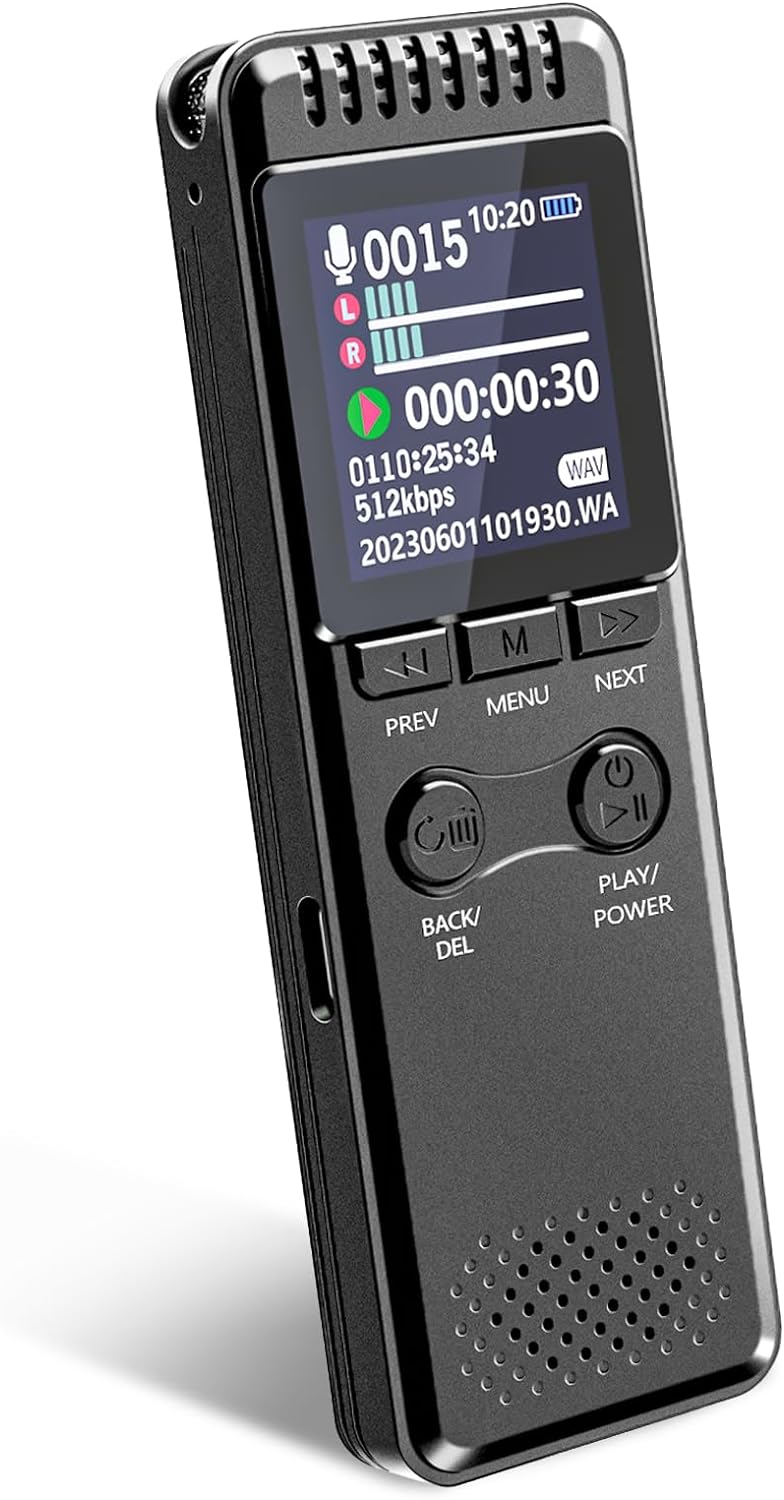 64GB Digital Voice Recorder, 80 Hours Long-Lasting Battery 1100mAh, Vivaniir Professional Robust Voice Activated Recorder with Metal Casing, USB-C Audio Recorder for Lecture Meeting Interview.