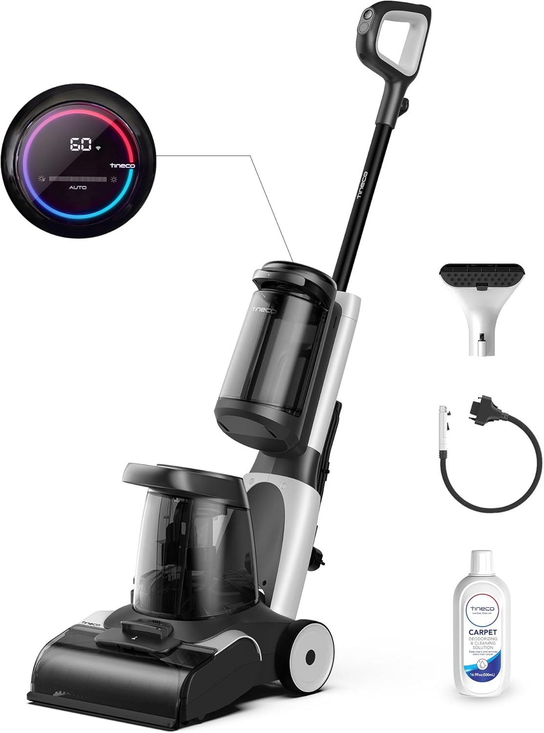 Tineco CARPET ONE Smart Carpet Cleaner & Upholstery Spot Cleaner, Lightweight & Portable, with Heated Wash, Power Dry, LED Display, App Connection, Voice Prompts, Carpet Cleaner.