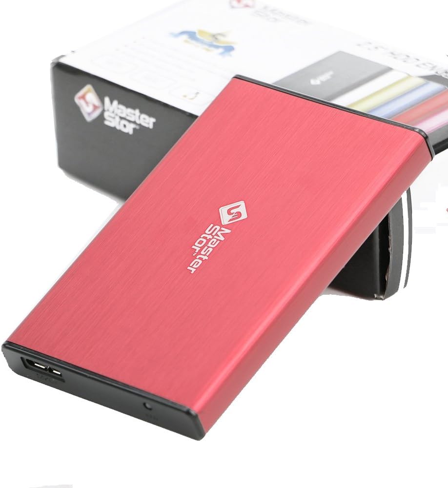 MasterStor USB 3.0 Super-Fast Portable Hard Drive External Hard Disk Drive 2.5-inch SATA External Hard Drive Laptop Hard Drive 320 GB Red.