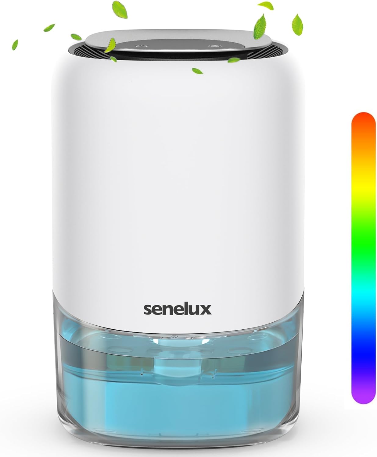 Senelux 1100ml Electric Dehumidifier for Home Damp with 7 Colorful Lights, Portable Small Dehumidifier Auto Shut Off for Drying Clothes, Bedroom, Mould, Wardrobe.