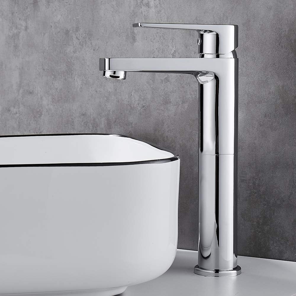 Gricol Bathroom Basin Tap Solid Brass Square Handle Hot Cold Mixer Tap Single Lever Faucet.