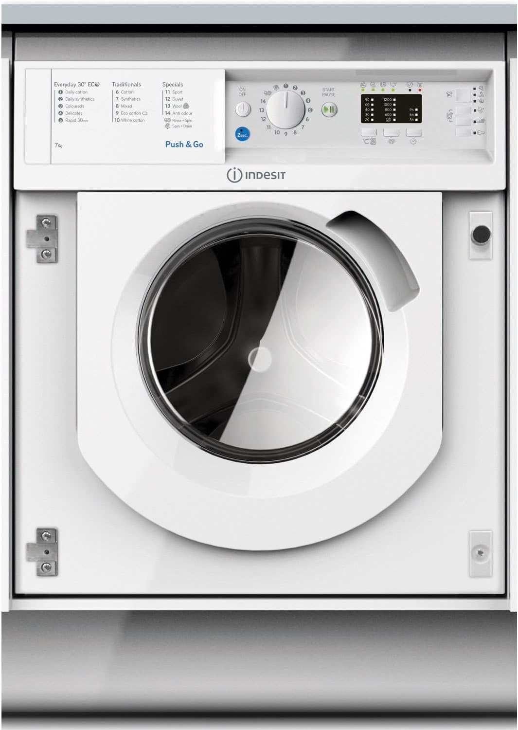 Indesit Integrated BIWMIL71252UKN 7kg 1200RPM Washing Machine - White.