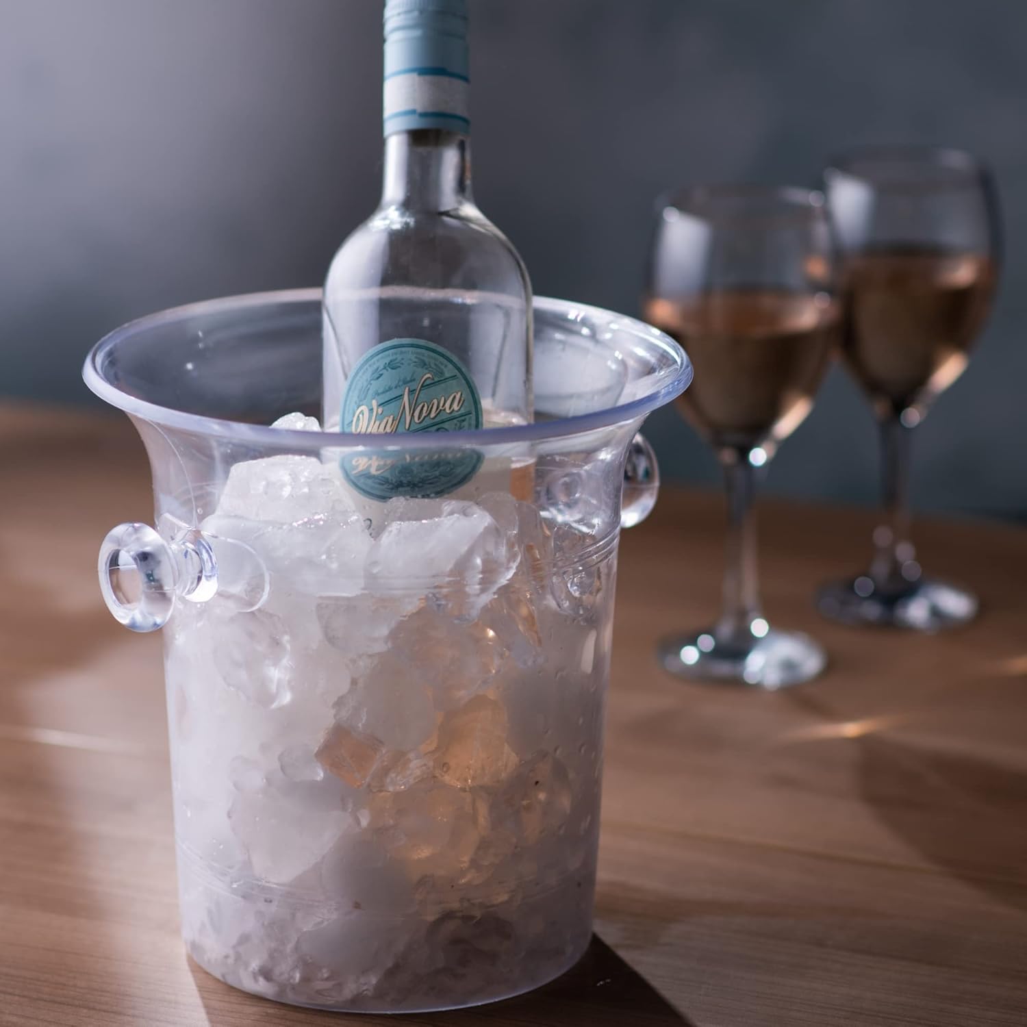 Ultimate Champagne Wine Ice Bucket 3.5 Litre Bottle Cooler Chiller UK Made (Clear).