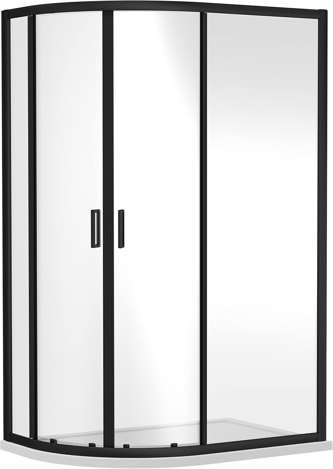 Balterley Offset Quadrant 6mm Toughened Safety Glass Shower Enclosure - 1200mm x 800mm - Black.