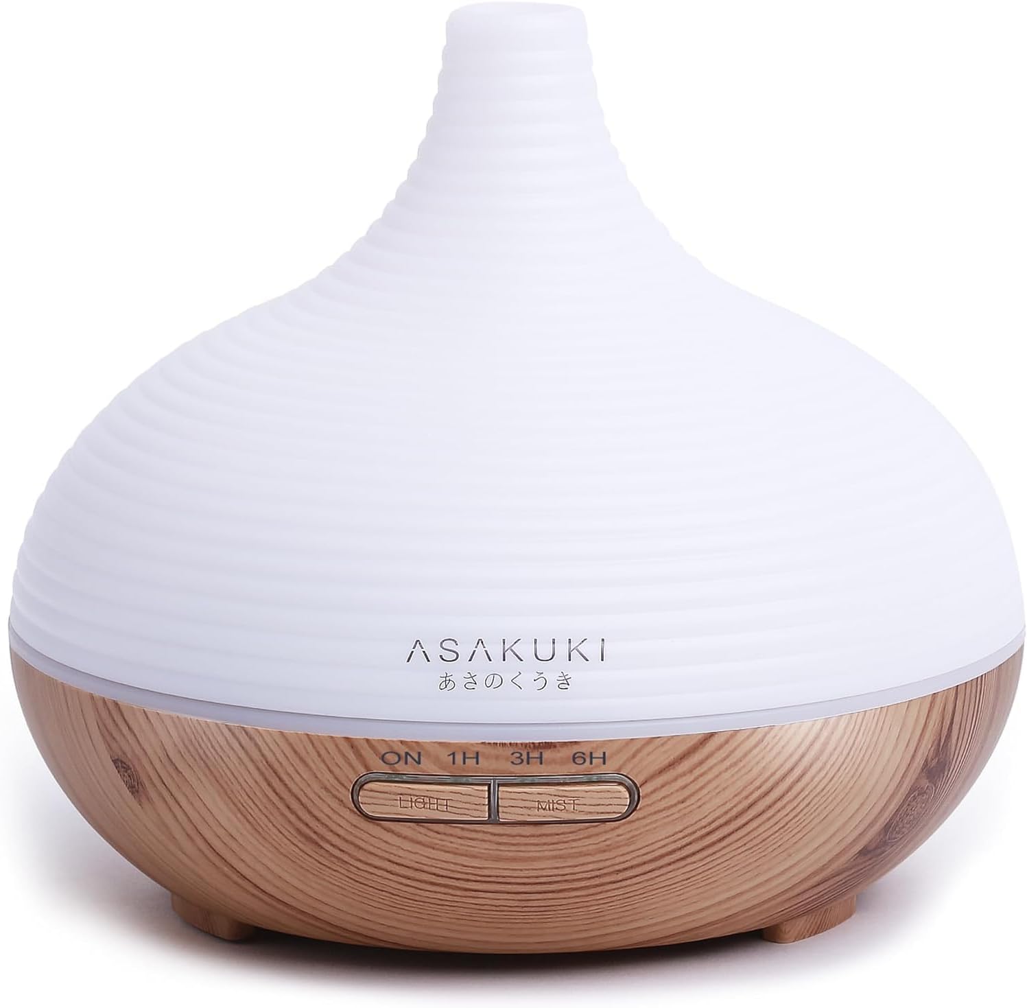 ASAKUKI 300ml Essential Oil Diffuser, Premium 5 In 1 Ultrasonic Aromatherapy Scented Oil Diffuser Vaporizer Humidifier, Timer and Auto-Off, 7 LED Light Colors-Yellow.