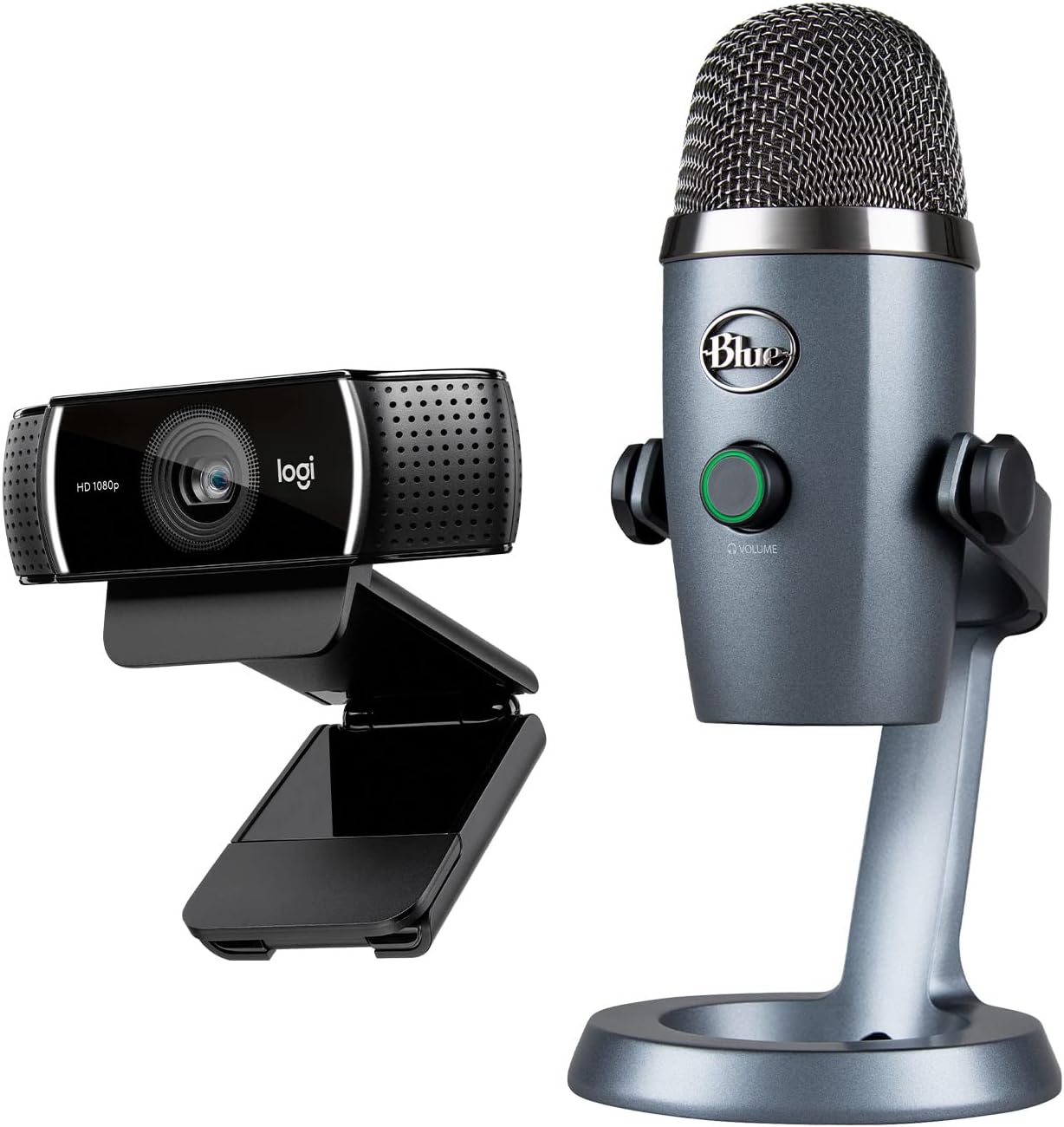 Logitech Streaming Essentials - Blue Yeti Nano USB Microphone with C922 Pro Stream Webcam, Full HD 1080p Streaming with Tripod and Free 3-Month XSplit License, Black.