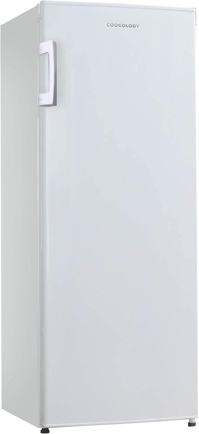 Cookology CTFZ160WH 160L Tall Freestanding Upright Freezer, 5 Large Freezer Drawers, Adjustable Temperature Control and Legs, Reversible door and 4 Star Freezer Rating - In White.