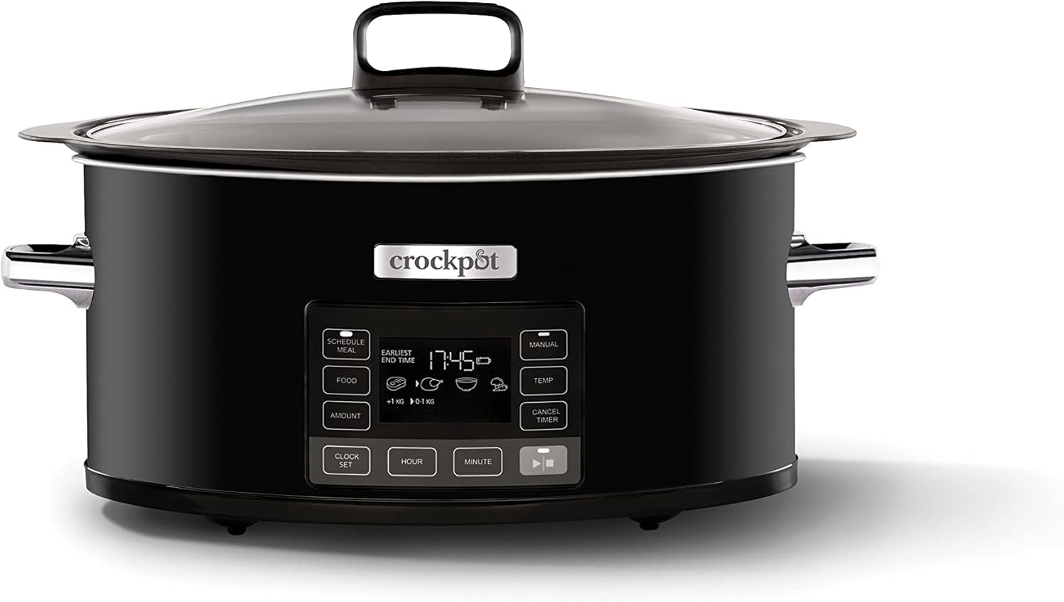 Crockpot TimeSelect Slow Cooker | Programmable Digital Display | 5.6 L (7 People and More) | Removable, Suitable for Roasting Meat & Vegetables | Black CSC093X.