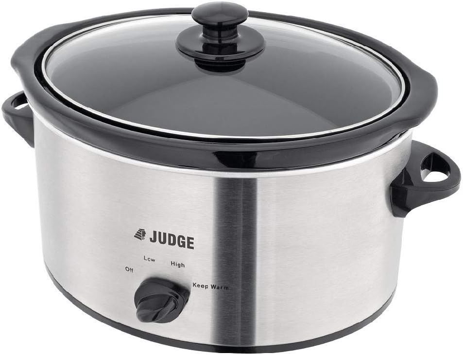 Judge JEA35 Large Electrical Slow Cooker 3.5L 180W with Removable Ceramic Pot, Makes Up to 4 Portions, 2 Year Guarantee.