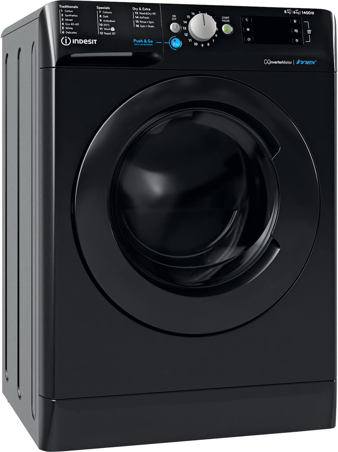 Indesit 8kg Wash 6kg Dry 1400rpm Freestanding Washer Dryer - White.