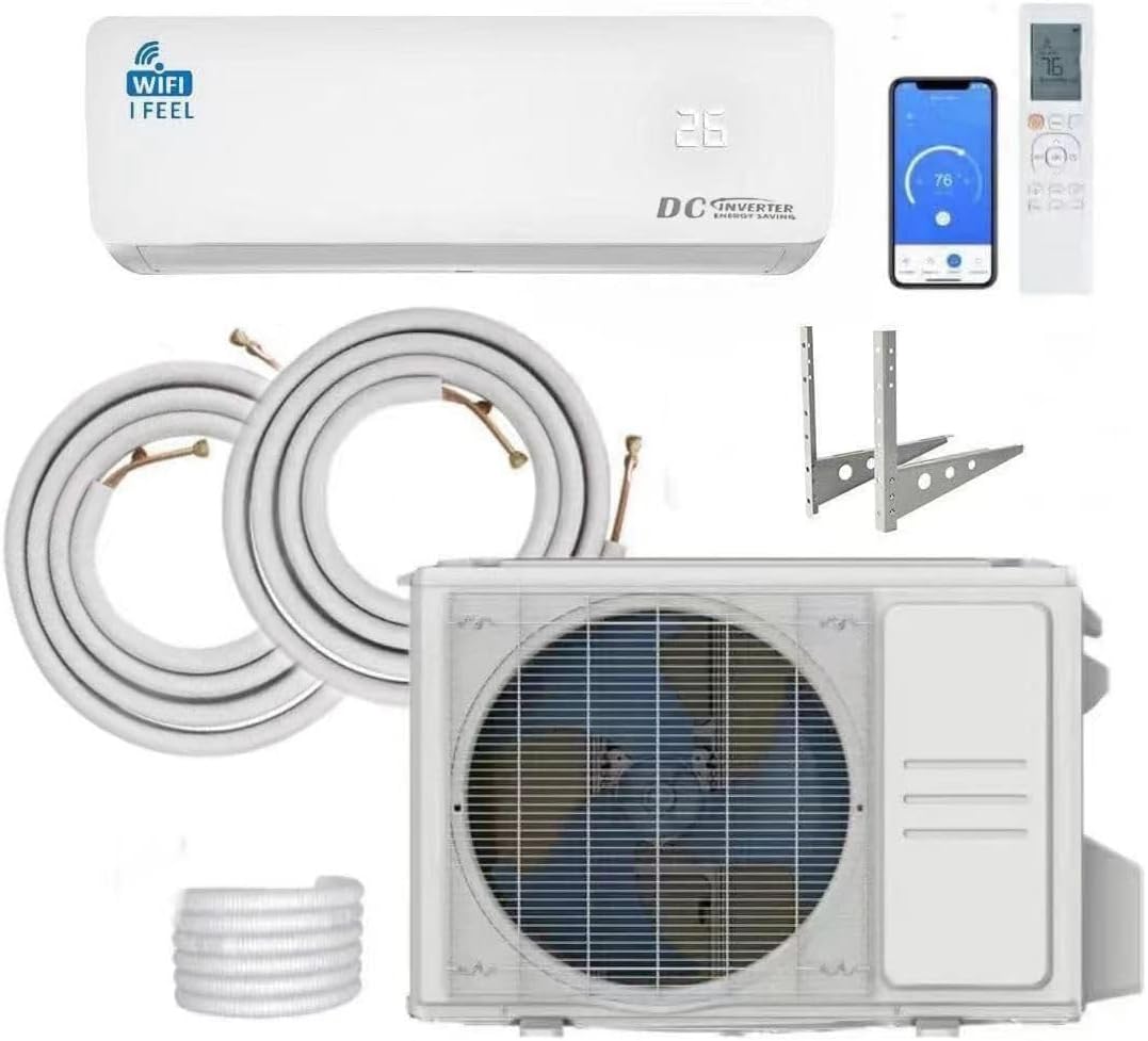 12000 BTU Air Conditioner Wall Split Wi Fi 5 In 1 Air Cooler Heater Dehumidifier Air Purifier Fan With Heat Pump Remote Control 3.4 kW A++ Rating 2 Pipes and Installation Kit Included New.