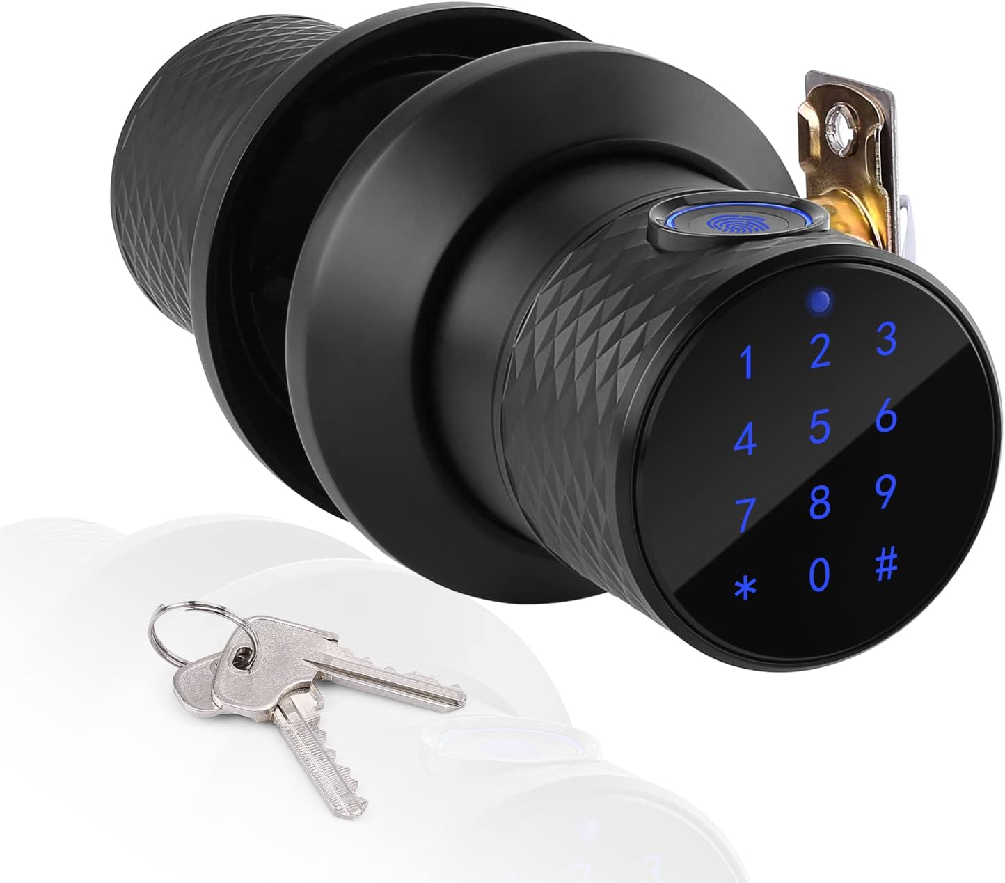 FITNATE Keyless Smart Fingerprint Lock Bluetooth Digital Code Door Lock with Keypad, App Work with Echo, Support Tuya System's Gateway, Security Guard for Home, Office, Easy to Install.