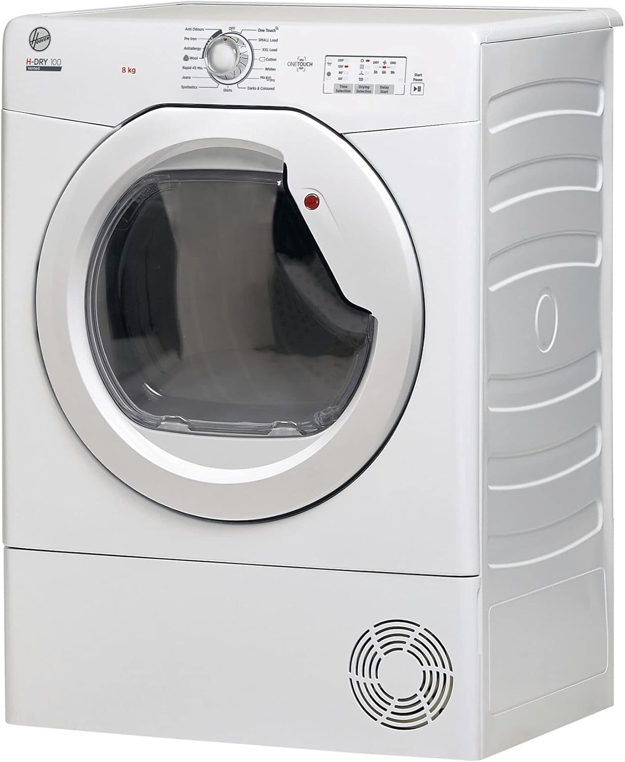 Hoover HLEV8LG 8kg Vented Tumble Dryer, White, LED Display.