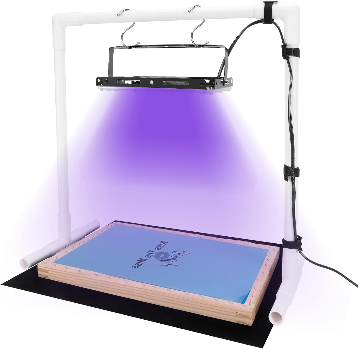 Caydo 50W LED UV Screen Printing Light with Light Stand and Black Fabric, Cable Ties and Instructions for Screen Printing and Cyanotypes.