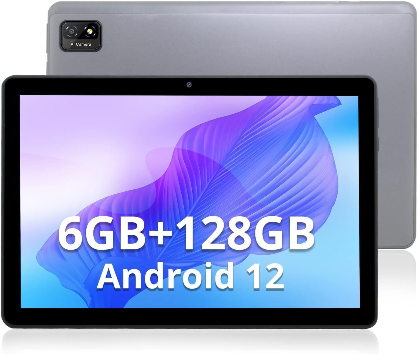 10 inch Tablet Android 12.0,6GB RAM 128GB ROM Expansion 1TB,AX WiFi,6000mAh Quick Charge,8MP+13MP Dual Camera,1280x800 IPS HD Glass Touchscreen,MTK8183 Octa-Core Processor,BT5.0,NTC,Metal Body(Gray).