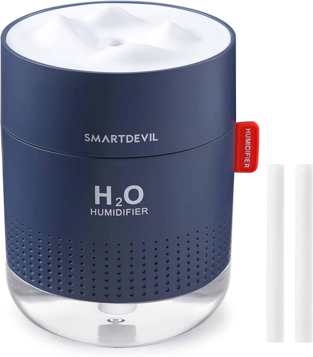 SmartDevil Humidifiers 500ml for Home, Cool Mist Air Humidifier with Night Light, Whisper Quiet USB Humidifiers, Waterless Auto-Off, Humidifiers for Bedroom Baby, Yoga, Office, Plants - 2 Filter.