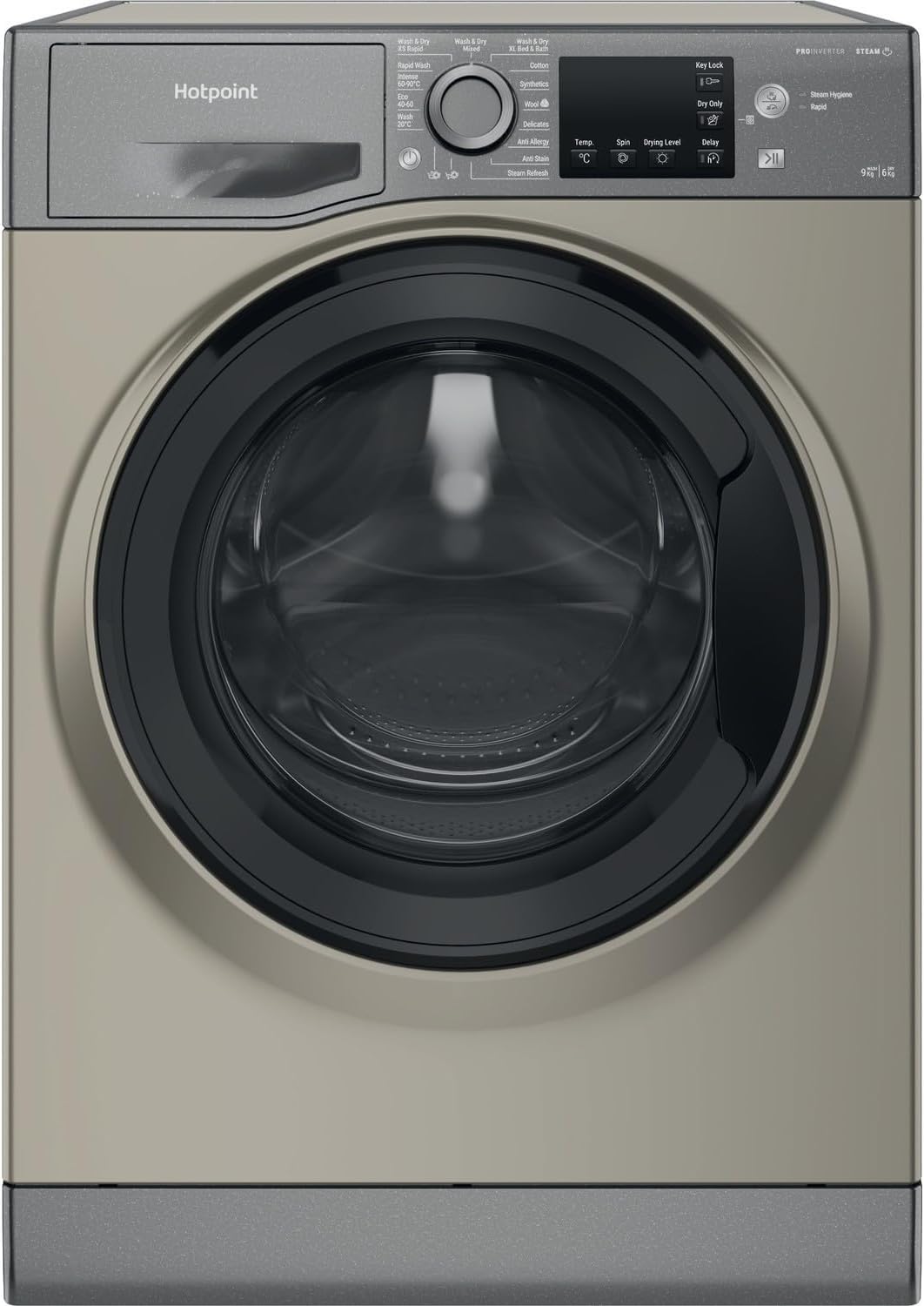 Hotpoint Futura 9kg Wash 6kg Dry 1400rpm Freestanding Washer Dryer - Black.