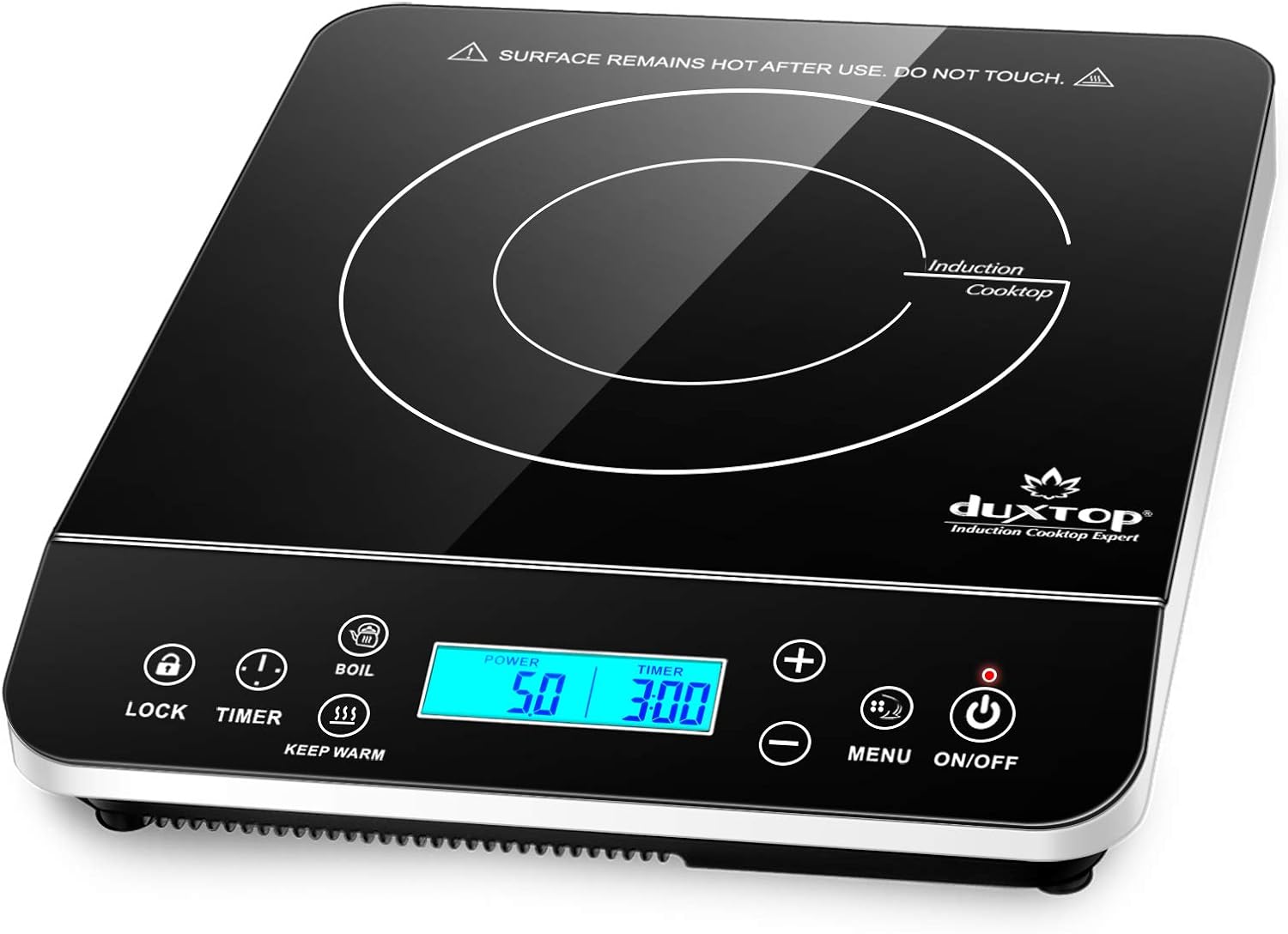 Duxtop Induction Hob, Induction Cooker Countertop Burner with LCD Sensor Touch 2100 Watts, 20 Temperature Levels, 20 Power Levels, 10-hour Timer, Safety Lock Design 9600LS.