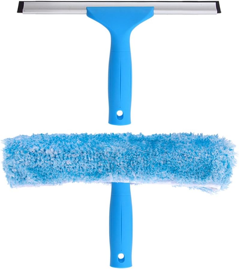 MR.SIGA Professional Window Cleaning Combo - Squeegee & Microfiber Window Scrubber, 10".