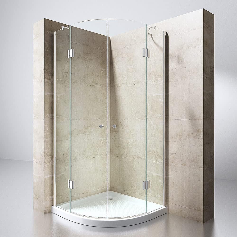 Durovin Bathrooms Quadrant Shower Enclosure, Double Hinged Door, 8mm Safety Glass (1000 x 1000mm).