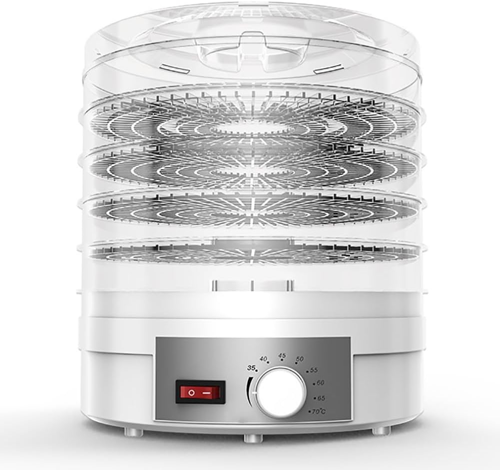 TT-YEC Electric Food Dehydrator, 5-Layer 26CM Tray, 350W Fruit and Vegetable Dehydrator, 35-70° Temperature Adjustment, Professional Food Dehydrator, Household Meat, Mushroom Dehydrator.