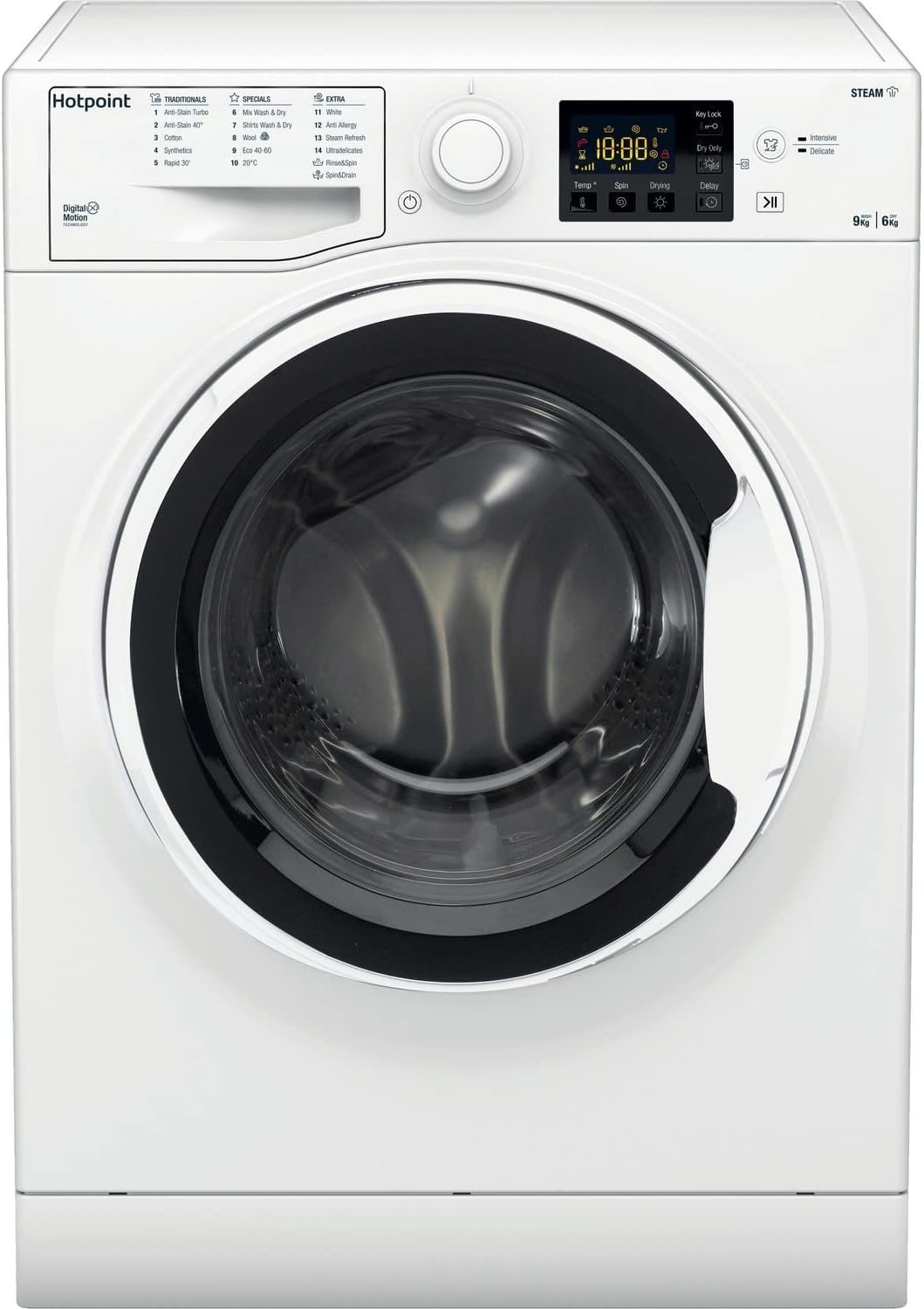 Hotpoint Freestanding 9/6kg Washer Dryer, rpm, White.