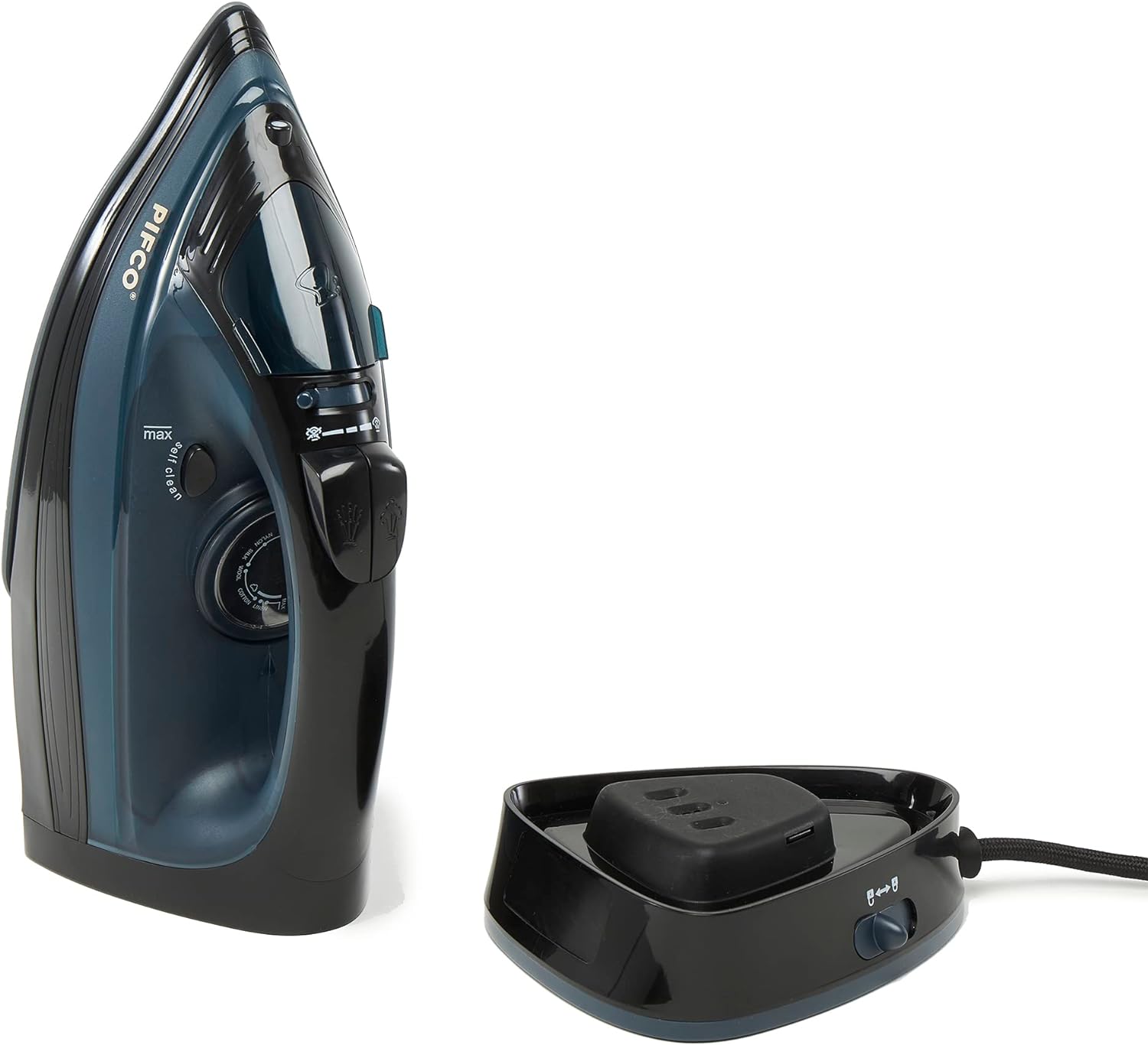 Pifco 2-in-1 Pro Cordless Steam Iron - With Ceramic Soleplate, 2400w, Variable Steam Function, Anti-drip, Anti-calc, Lightweight Design, 300ml Water Tank Cordless Steam Iron.