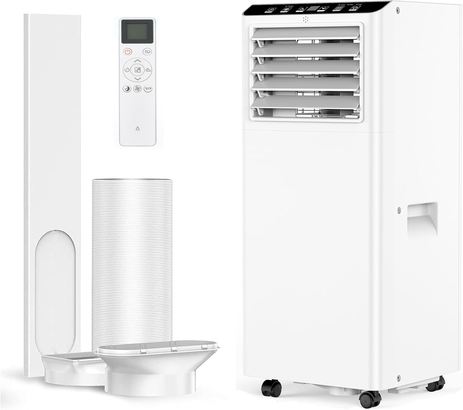 Portable Air Conditioner 7000 Btu/H, 4-In-1 Portable Air Conditioner, Fan, Dehumidification, Ventilation With Remote Control, Dual Digital Display, 24H Timer, Sleep Mode.