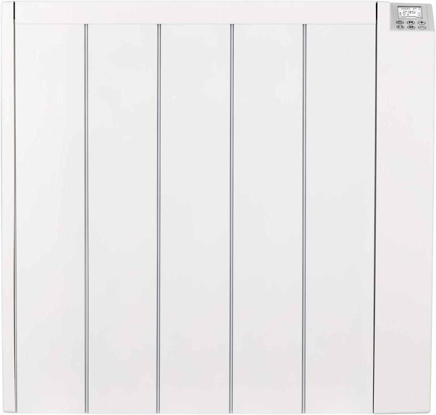 MYLEK Ceramic Panel Heater Radiator Electric with Programmable Digital Timer 600w - Aluminium Wall Mounted Freestanding Slim White, IP24 Splashproof, LOT 20 Eco Design Energy Efficient (600W).