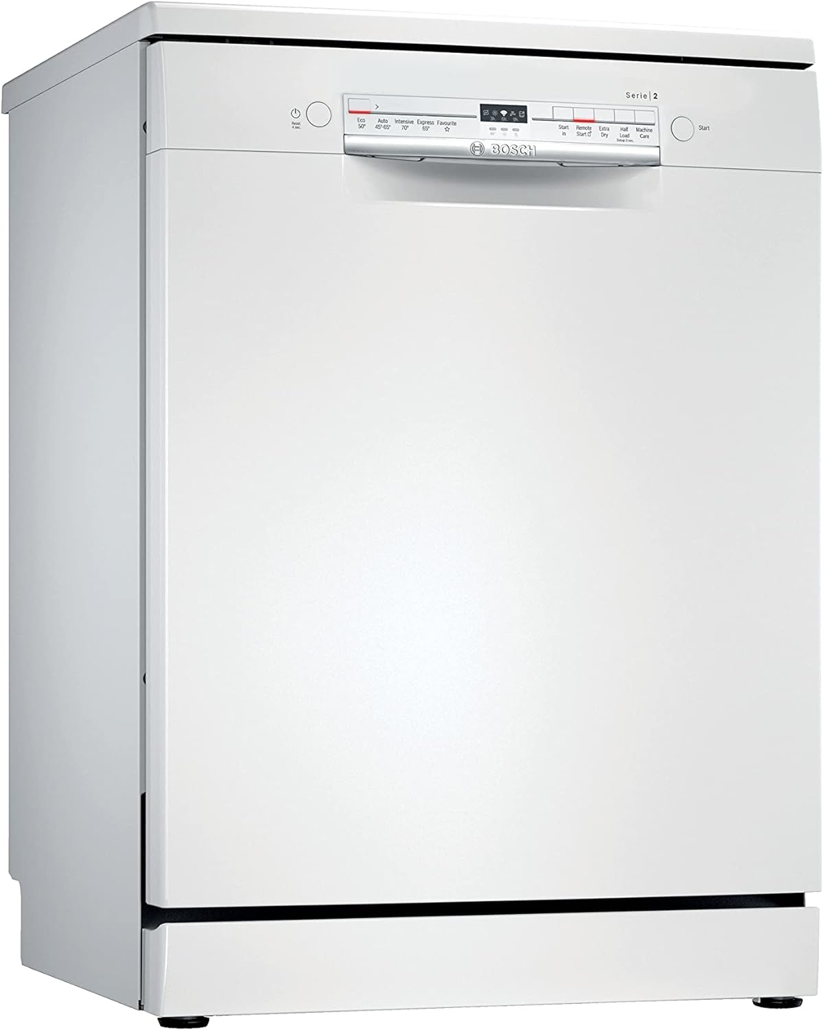 Bosch Home & Kitchen Appliances SMS2ITW08G Dishwasher 12 place settings, ExtraDry, Glass Protection, Height Adjustable Top Basket, DosageAssist, 60cm wide, White, Freestanding.