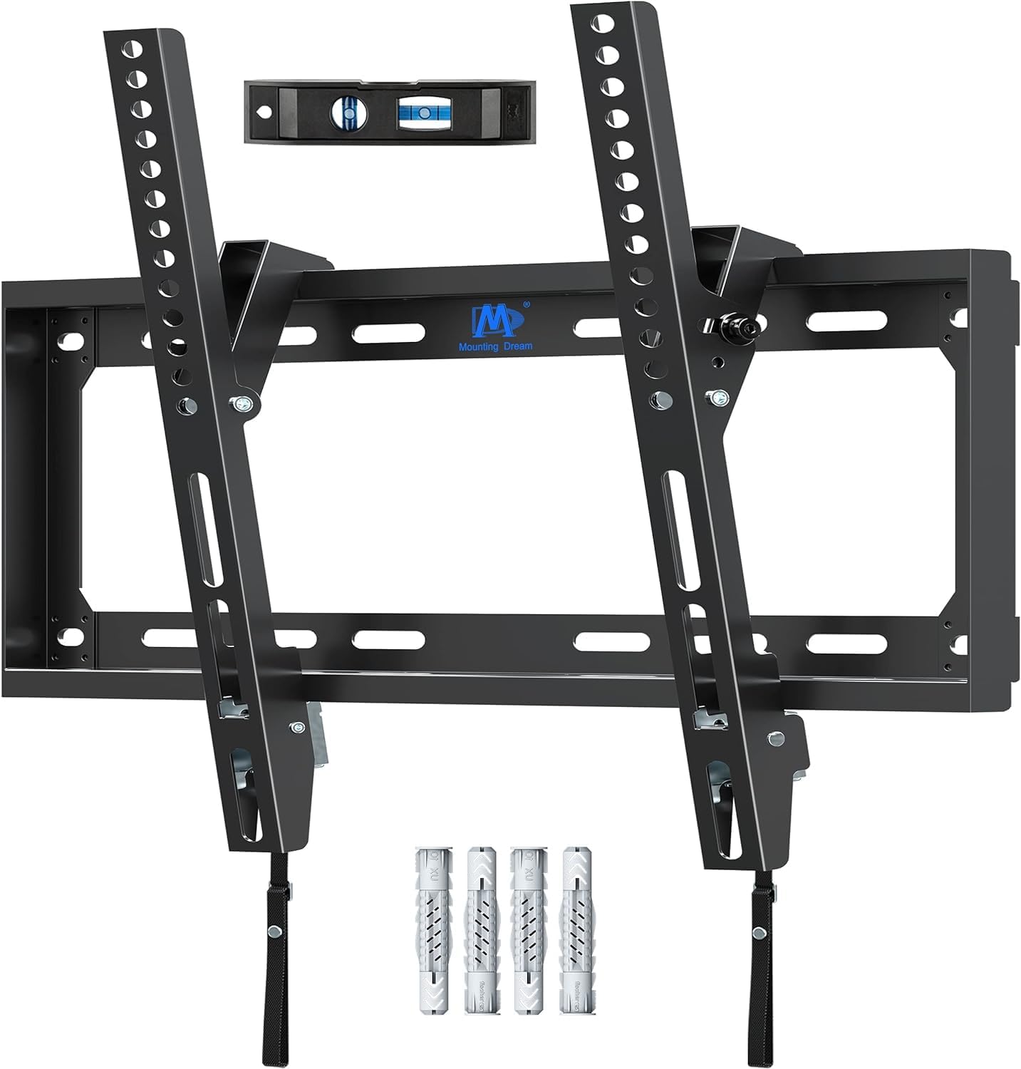 Mounting Dream Tilt TV Bracket Wall Mount, For Most 26-60 inch Flat and Curved TVs up to VESA 400x400mm and 40 KG, Ultra Slim Tilting TV Wall Bracket Fischer Wall Plug Included MD2268-MK-02.