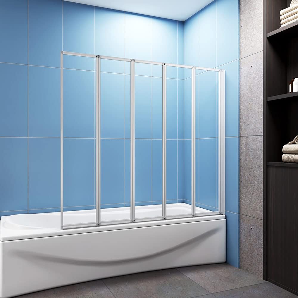 huibathrooms 5Fold Screem-1200x1400mm, Pivot Shower Bath Screen Panel.