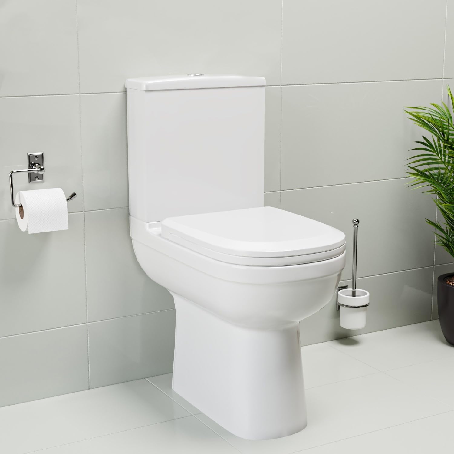 Addison Close Coupled Comfort Height Toilet with Soft Close Seat.