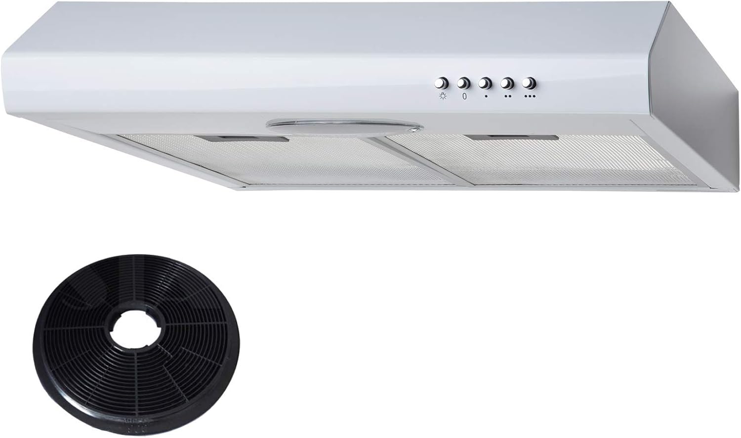 SIA STE50WH 50cm White Slimline Visor Cooker Hood Kitchen Extractor Fan & Filter.