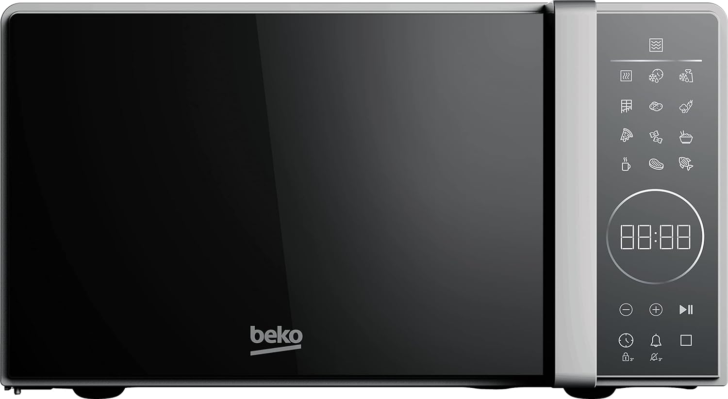 Beko Solo Digital Touch Control Microwave MOC20130SFB |Silver Design | 20L Capacity| 700W Power | Includes Auto-Defrost, Auto Cook & Digital Timer/Display..