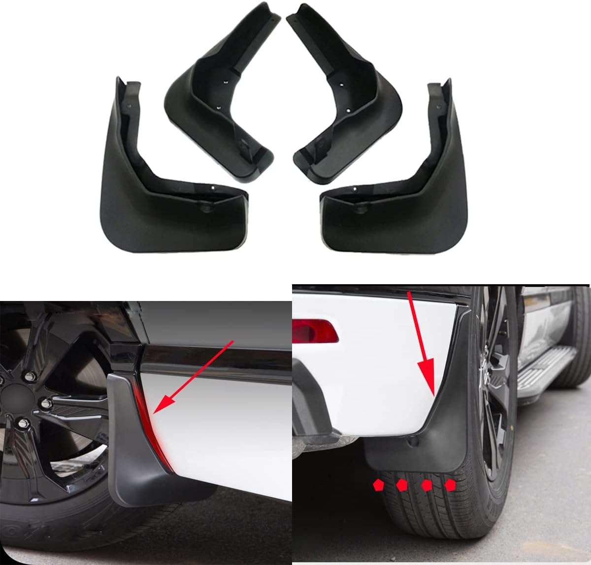 4Pcs Car Mud Flaps Splash Guard Fender Mudguard Mudflaps Mud Guards for Mazda 3 Hatchback 2014 2015 2016 2017 2018.