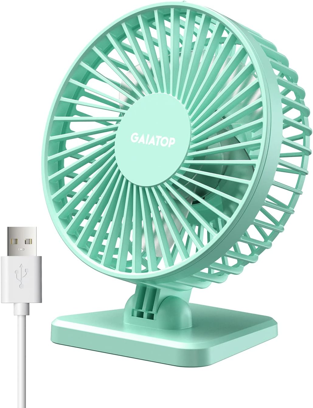 gaiatop USB Desk Fan, Small But Powerful, Portable Quiet 3 Speeds Wind Desktop Personal Fan, Adjustment Mini Fan Table Fan for Better Cooling, Home Office Car Indoor Outdoor Black.