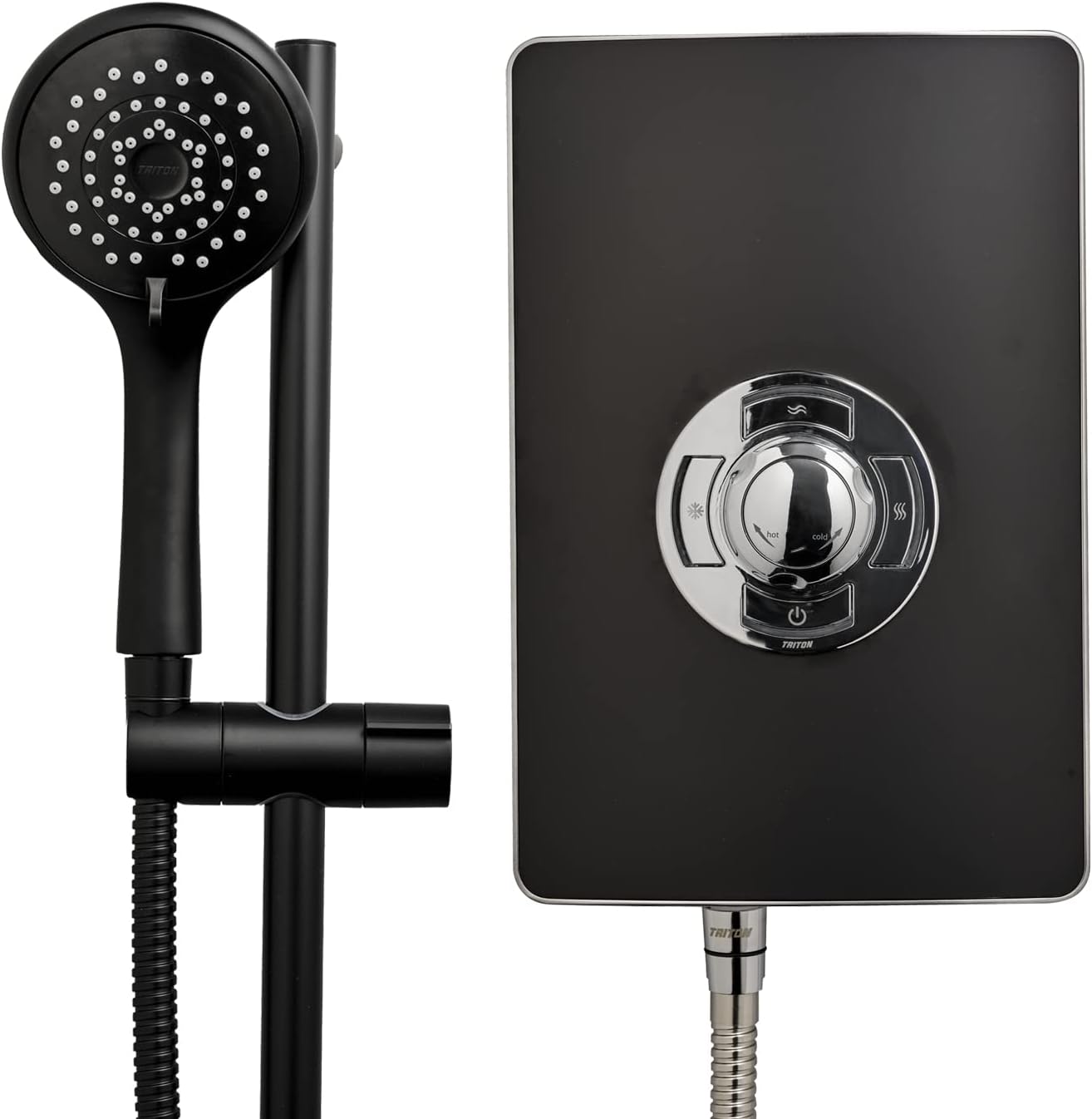 Triton Collection 2 | Shower Electric | 8.5 kW | Triton Aspirante I Matte Black I Electrical Showers | with Black Showerhead & Anti Twist Hose | Best Electric Shower Units for Bathrooms.