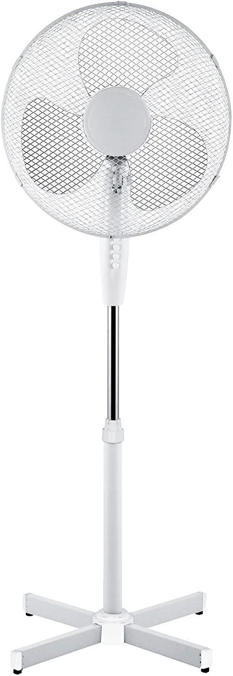 Generic 16 OSCILLATING PEDESTAL AIR COOLING ELECTRIC FAN EXTENDABLE ADJUSTABLE STAND, White.