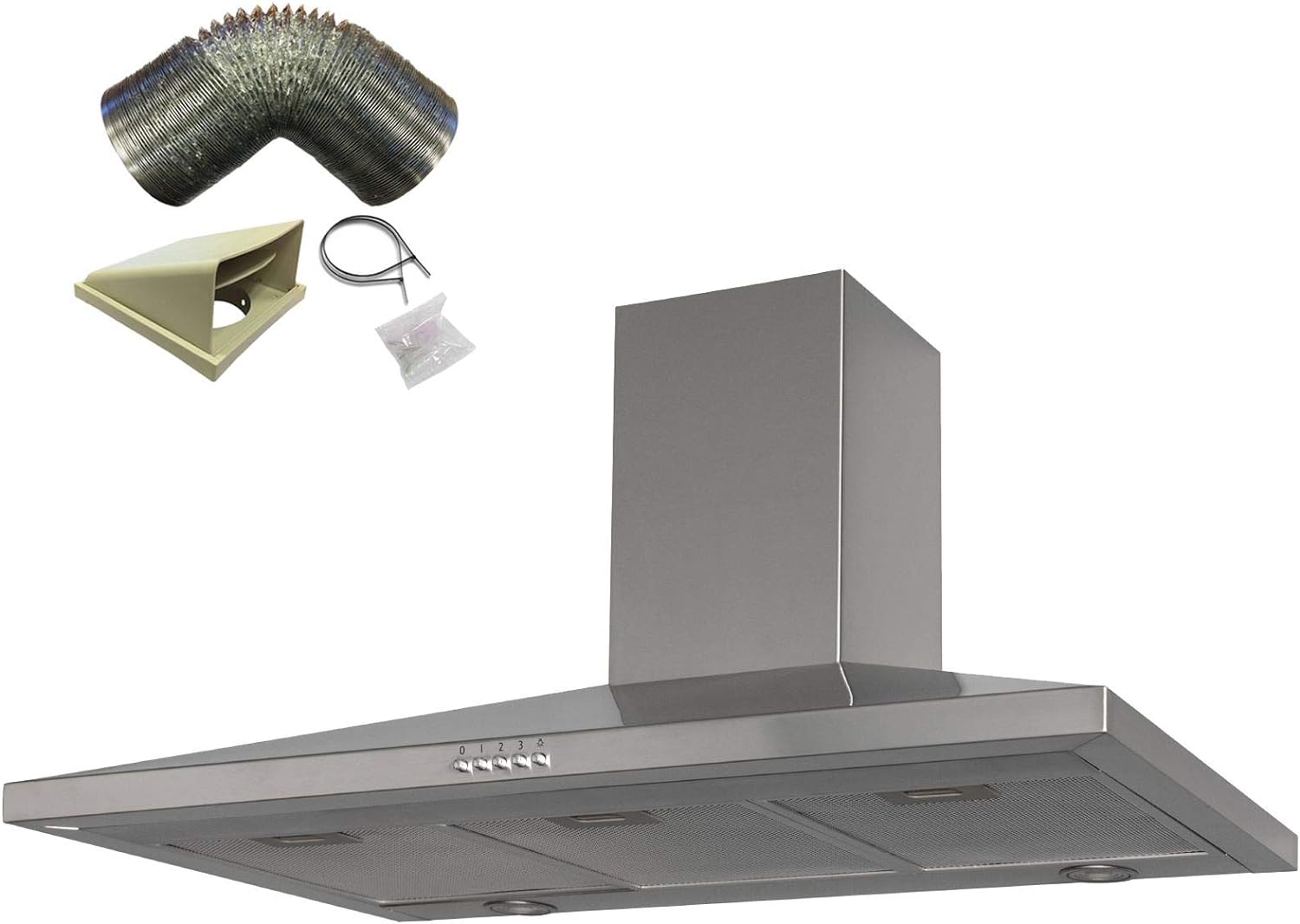 SIA CHL100SS 100cm Stainless Steel Chimney Cooker Hood Extractor And 3m Ducting.