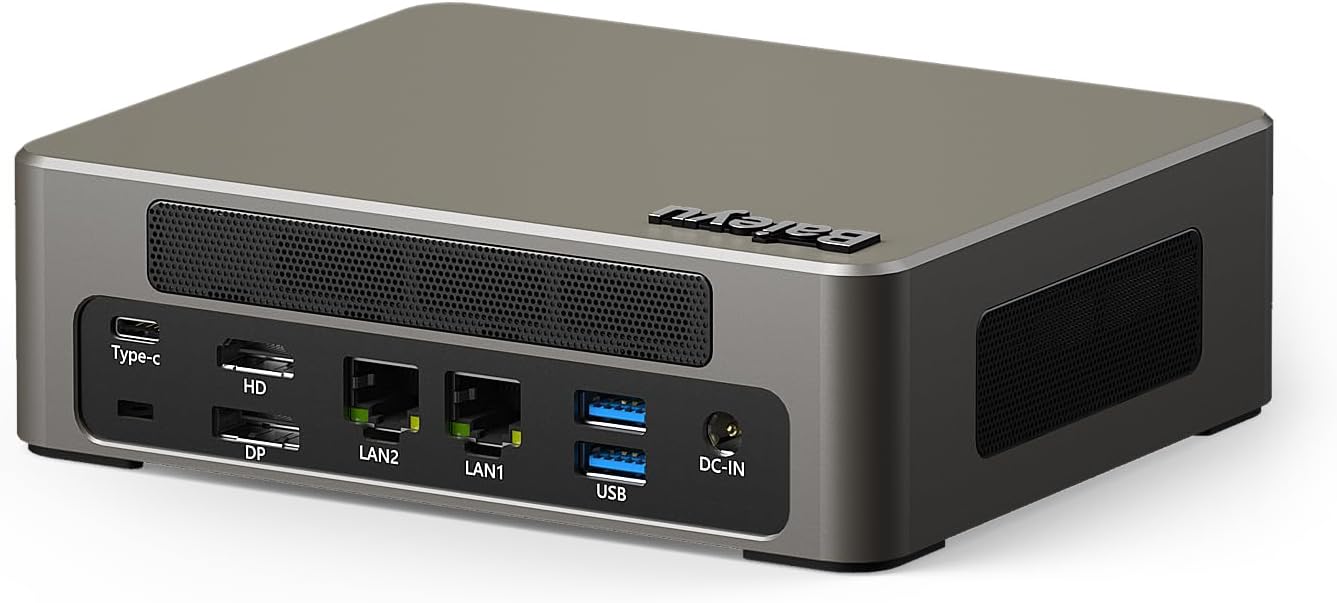 Baieyu Mini PC Win 11 Pro, Intel 13th i7-1360P (up to 5.00GHz), Mini Computer 64GB DDR5 2TB PCIE 4.0 SSD +2TB HDD, Microcomputer 4K Triple Display/Dual 2.5G LAN/USB3.2/WiFi 6/BT5.2/Home Office Mini PC.