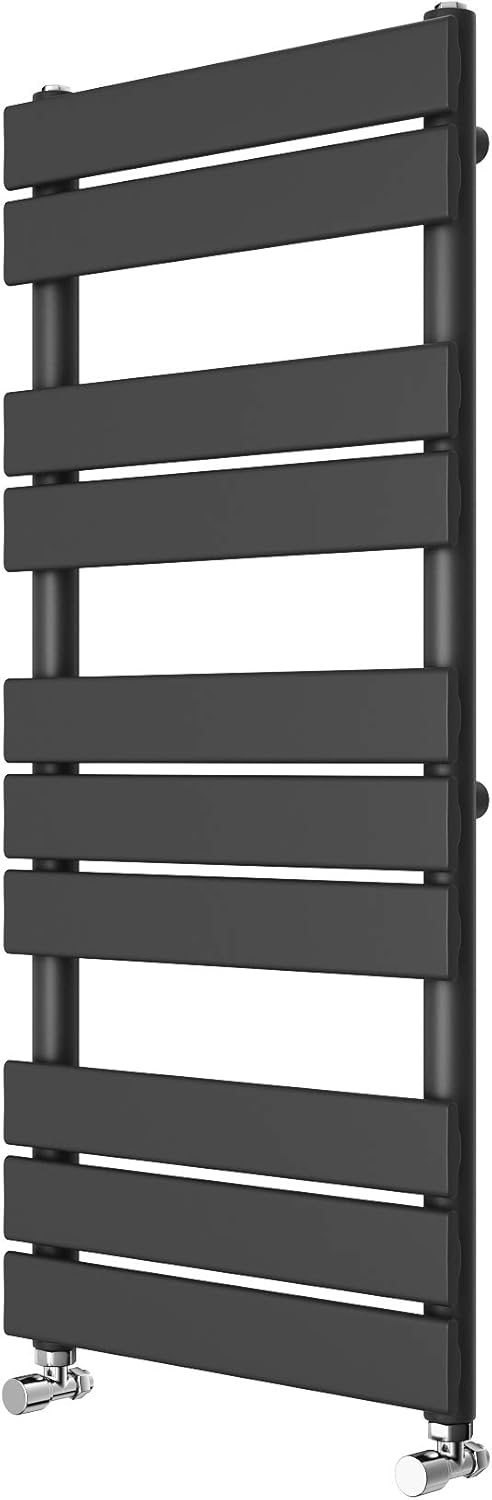 Requena Heated Towel Rail Anthracite Grey Bathroom Ladder Radiator (Flat, 1000x450).