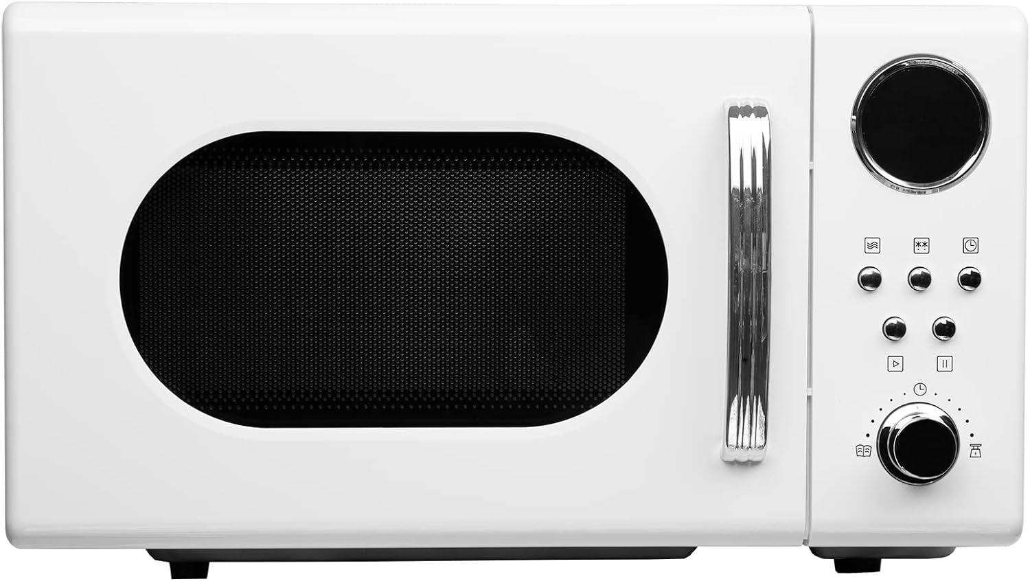 20L Retro Freestanding Microwave In White 700W Digital Timer - SIA FRM20WH.