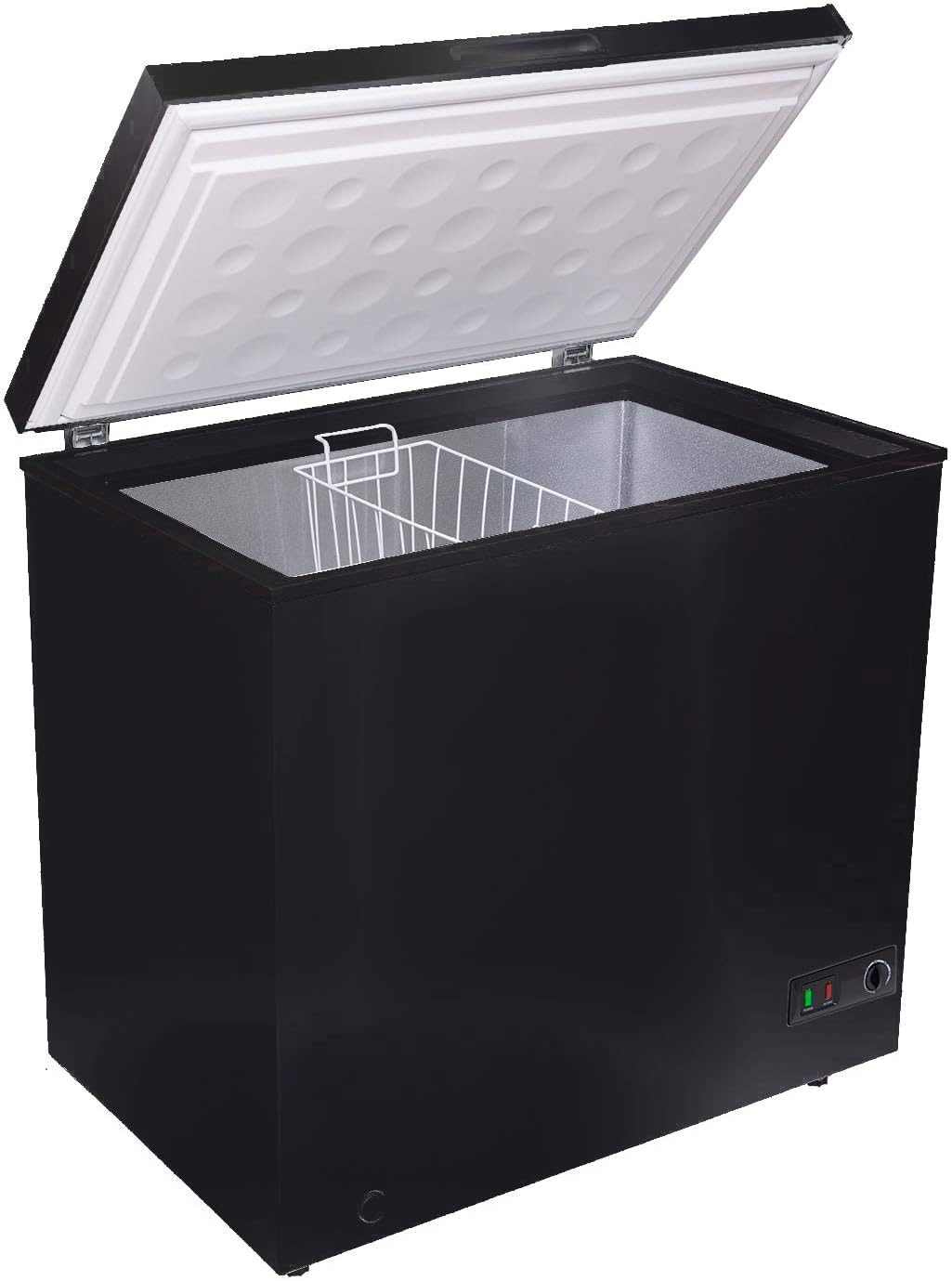 SIA CHF200B-AMZ1 Black Freestanding Large Chest Freezer, 201L Capacity, 89.5cm Wide, 4* Freezer Rating, 7 Temperature Settings, E Rated, 2 Years Parts and Labour Guarantee.