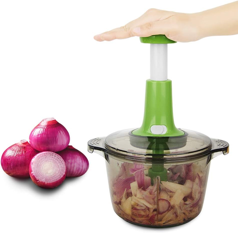 Manual Food Chopper, Express Hand Held Chopper, Large 8.5-Cup, Chop & Cut Fruits, Vegetables, Herbs, Onions.